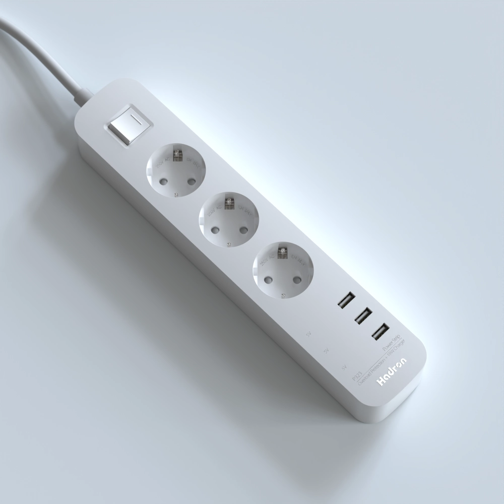 چندراهی برق هادرون مدل P323 + سوکت شارژ 18 وات و کابل ارت دار کامپوننتور